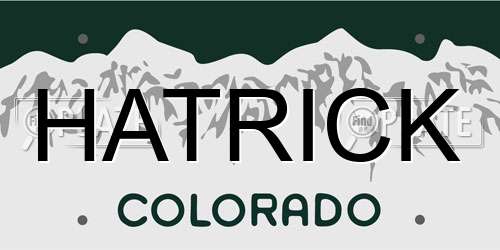 HATRICK Colorado License Plate