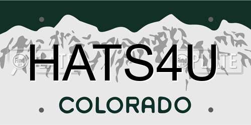 HATS4U Colorado License Plate