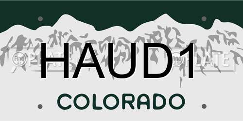 HAUD1 Colorado License Plate