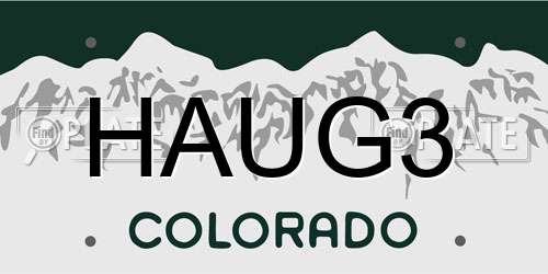 HAUG3 Colorado License Plate