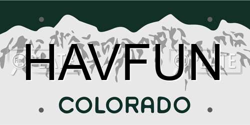 HAVFUN Colorado License Plate