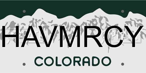 HAVMRCY Colorado License Plate