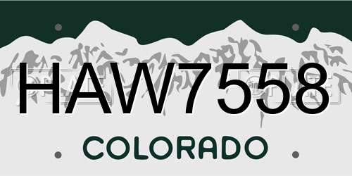HAW7558 Colorado License Plate