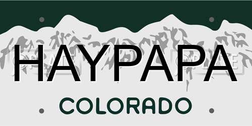 HAYPAPA Colorado License Plate