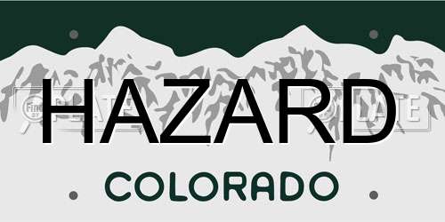 HAZARD Colorado License Plate