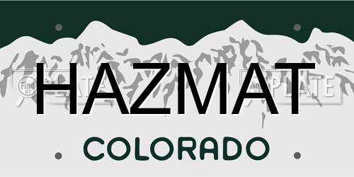 HAZMAT Colorado License Plate