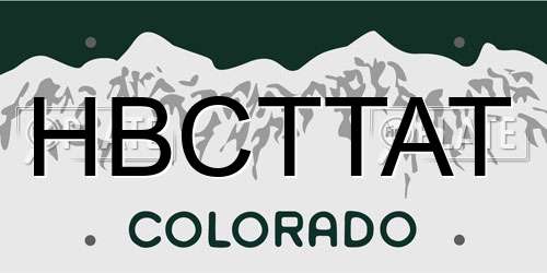 HBCTTAT Colorado License Plate