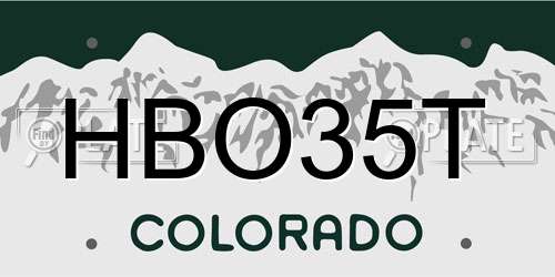 HBO35T Colorado License Plate