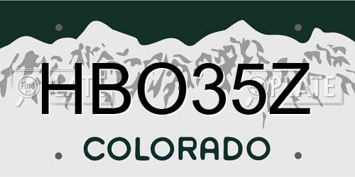 HBO35Z Colorado License Plate