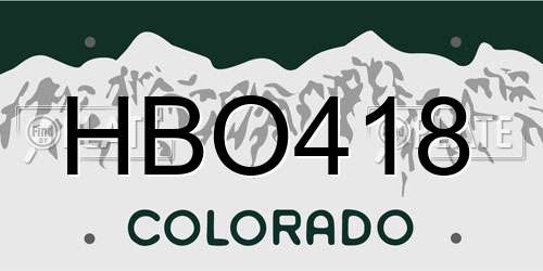 HBO418 Colorado License Plate