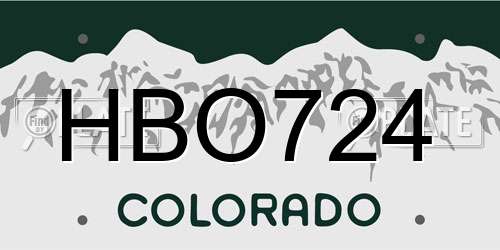 HBO724 Colorado License Plate