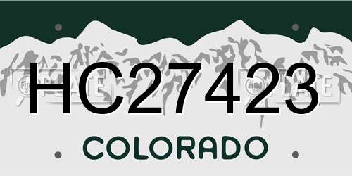 HC27423 Colorado License Plate