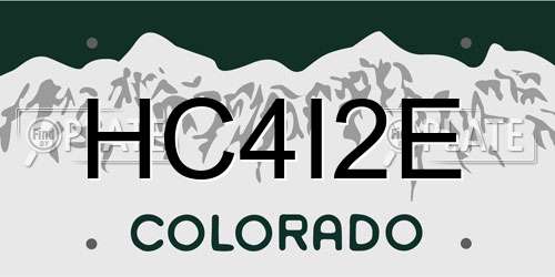 HC4I2E Colorado License Plate