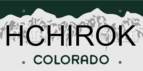 HCHIROK Colorado License Plate