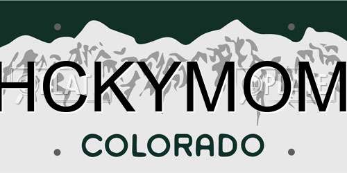 HCKYMOM Colorado License Plate