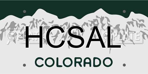 HCSAL Colorado License Plate
