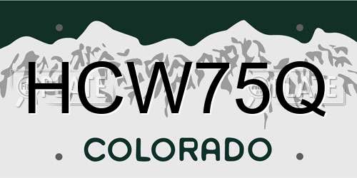 HCW75Q Colorado License Plate