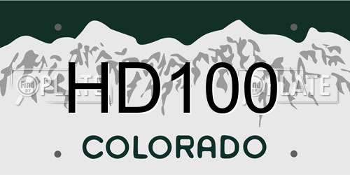 HD100 Colorado License Plate