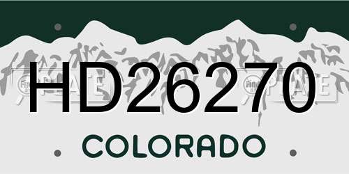 HD26270 Colorado License Plate