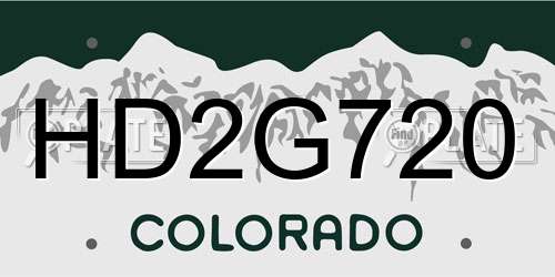 HD2G720 Colorado License Plate