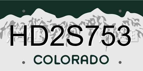 HD2S753 Colorado License Plate