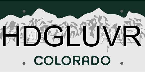 HDGLUVR Colorado License Plate