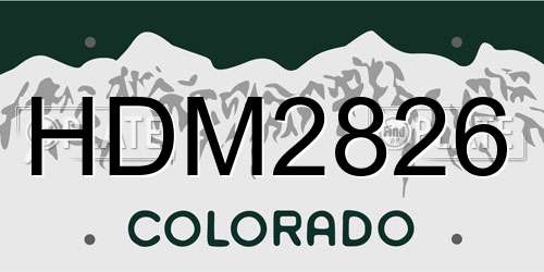 HDM2826 Colorado License Plate