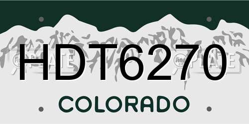 HDT6270 Colorado License Plate