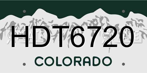 HDT6720 Colorado License Plate