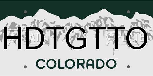 HDTGTTO Colorado License Plate