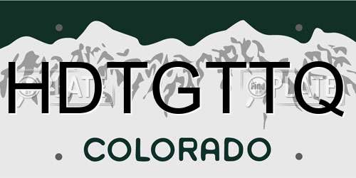 HDTGTTQ Colorado License Plate