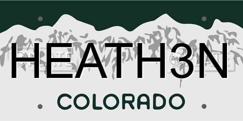 HEATH3N Colorado License Plate