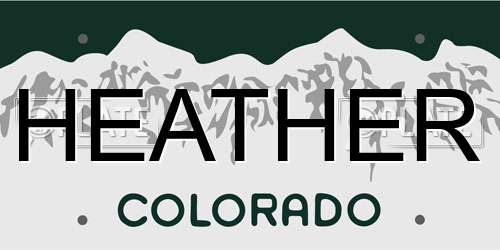 HEATHER Colorado License Plate