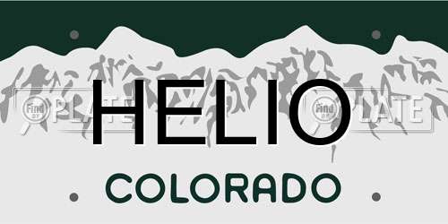 HELIO Colorado License Plate