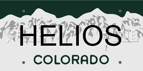HELIOS Colorado License Plate