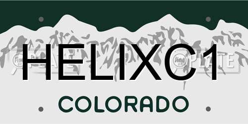 HELIXC1 Colorado License Plate