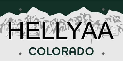 HELLYAA Colorado License Plate