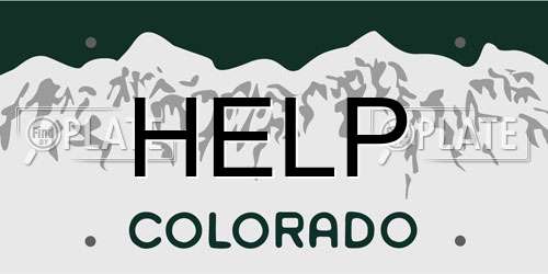 HELP Colorado License Plate