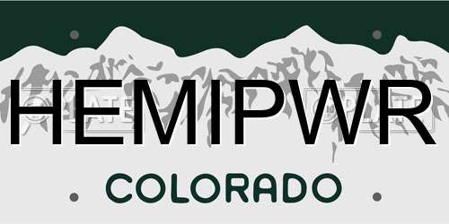 HEMIPWR Colorado License Plate