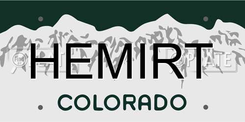 HEMIRT Colorado License Plate