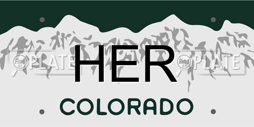HER Colorado License Plate