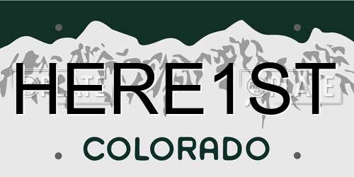 HERE1ST Colorado License Plate
