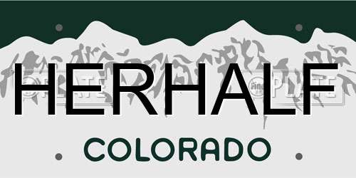 HERHALF Colorado License Plate