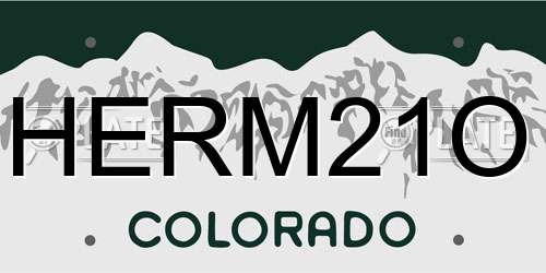 HERM21O Colorado License Plate