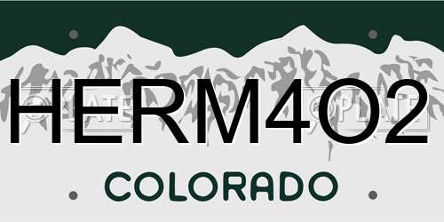 HERM4O2 Colorado License Plate