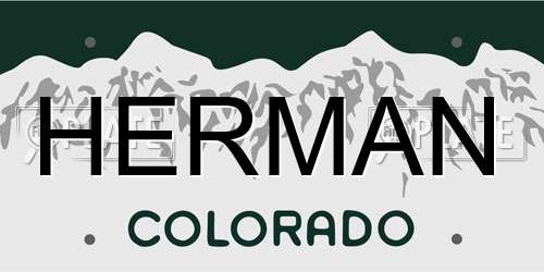 HERMAN Colorado License Plate