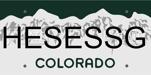 HESESSG Colorado License Plate