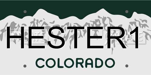 HESTER1 Colorado License Plate