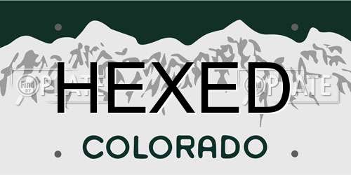 HEXED Colorado License Plate