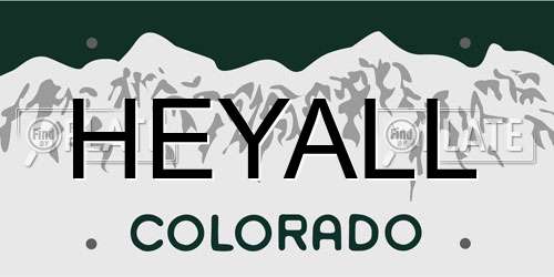 HEYALL Colorado License Plate